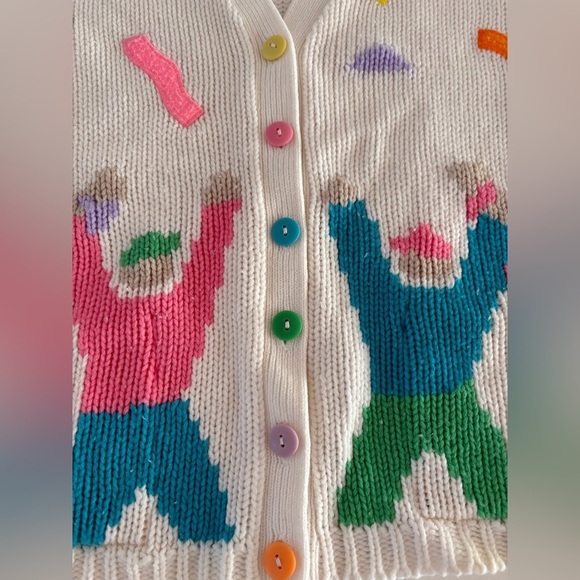 Vintage 1980’s knit cardigan party/ fun confetti - Picture 7 of 13